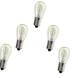 Pack de 5 Ampolleta E14 15w Lámpara Sal Refrigerador